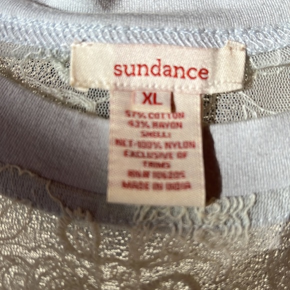 Sundance Lace Boho Tunic Top Light Blue - Picture 7 of 8